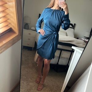 Long Sleeve Satin Dress